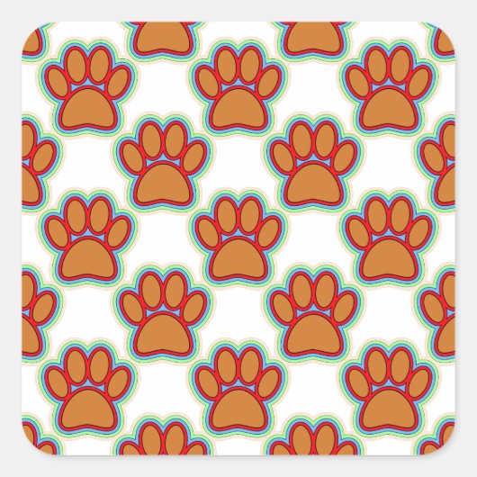 Puppy Paws Quadratischer Aufkleber (Vorderseite)