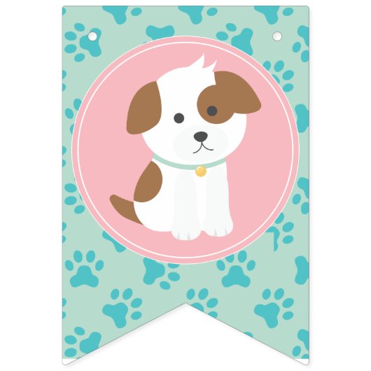 Puppy Pawty Birthday Party Banner