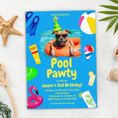 Puppy Pawty Dog Birthday Pool Party Einladung