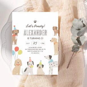 Puppy Pawty Geburtstag für Kinder Einladung
