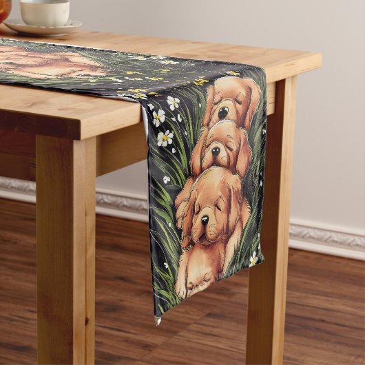 Puppy Pile Table Runner Kurzer Tischläufer (Beispiel)