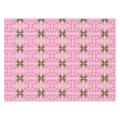 Puppy Pink Tablecloth Herz Tischdecke (Vorderseite (Horizontal))