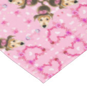 Puppy Pink Tablecloth Herz Tischdecke (Schrägansicht)