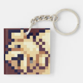 Puppy Pixelart, Pixel Art  Schlüsselanhänger (Rückseite)
