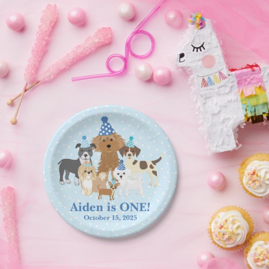Puppy Plate Personalized for your Birthday Pappteller (Party)