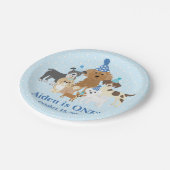 Puppy Plate Personalized for your Birthday Pappteller (Schrägansicht)