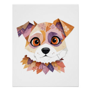 Puppy Playful Adorable Fun farbenfrohe glückliche  Poster
