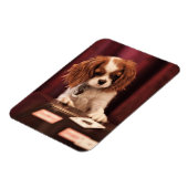 Puppy Plays Cards Magnet (Linke Seite)