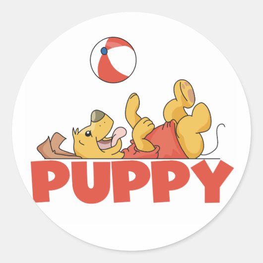Puppy Plays TShirts und Geschenke Runder Aufkleber (Vorderseite)