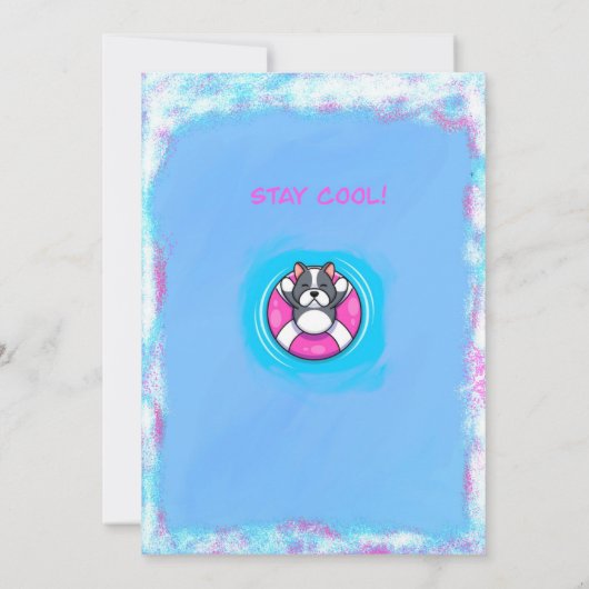 Puppy-Pool-Party Einladung (Rückseite)