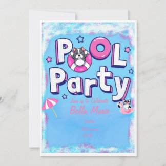 Puppy-Pool-Party Einladung