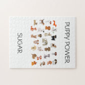 "PUPPY POWER" Puzzle mit individuelle Name von Wel (Horizontal)