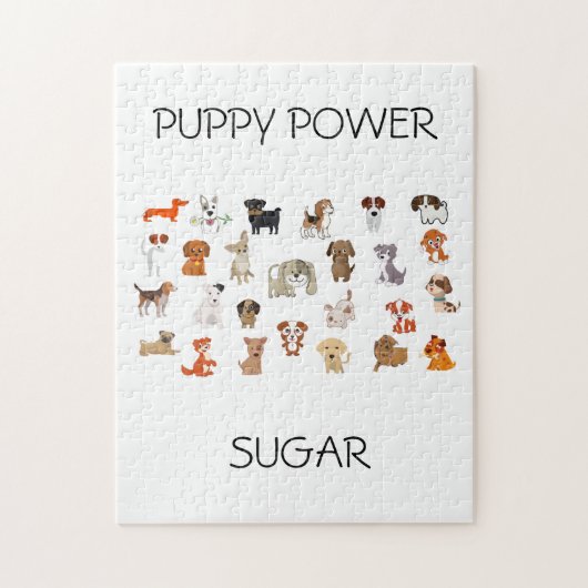 "PUPPY POWER" Puzzle mit individuelle Name von Wel (Vertikal)