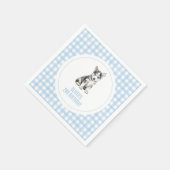 Puppy preppy plaid birthday serviette (Ecke)
