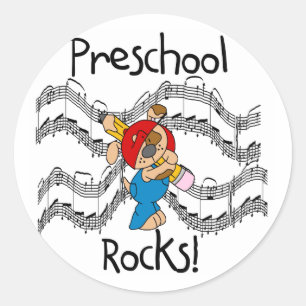 Puppy Preschool Rocks Tshirts und Geschenke Runder Aufkleber