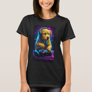 Puppy Rave Technischer Stil Goldener Labrador Game T-Shirt
