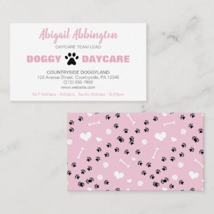 Puppy Run Pink Dogggy Daycare Business Card Visitenkarte