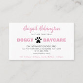 Puppy Run Pink Dogggy Daycare Business Card Visitenkarte (Vorderseite)