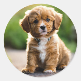 Puppy Runder Aufkleber