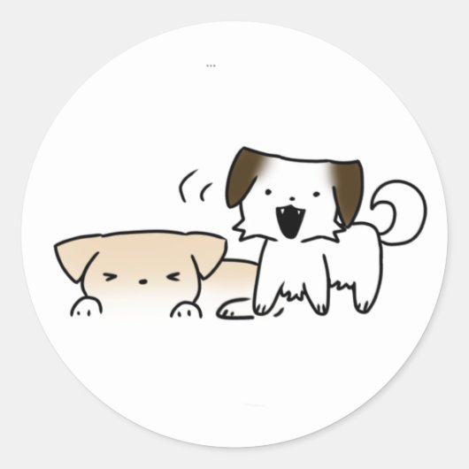 Puppy’s, hondjes runder aufkleber (Vorderseite)