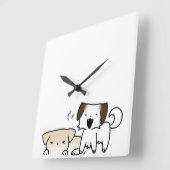 Puppy’s klok quadratische wanduhr (Winkel)