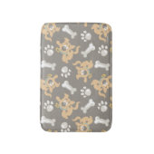 Puppy Scooby Doo Bone & Paw Print Pattern Badematte (Vorderseite Vertikal)