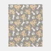 Puppy Scooby Doo Bone & Paw Print Pattern Fleecedecke (Vorderseite)
