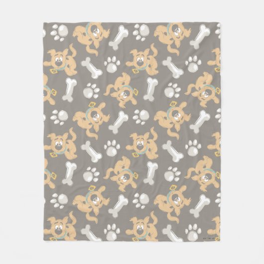 Puppy Scooby Doo Bone & Paw Print Pattern Fleecedecke (Vorderseite)