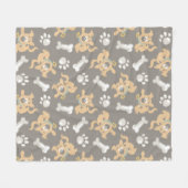 Puppy Scooby Doo Bone & Paw Print Pattern Fleecedecke (Vorderseite (Horizontal))
