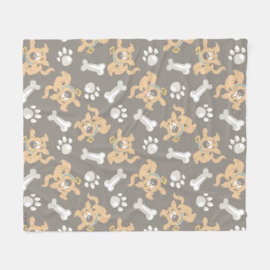 Puppy Scooby Doo Bone & Paw Print Pattern Fleecedecke (Vorderseite (Horizontal))