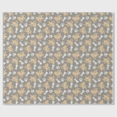 Puppy Scooby Doo Bone & Paw Print Pattern Geschenkpapier (Flach)