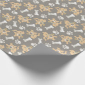 Puppy Scooby Doo Bone & Paw Print Pattern Geschenkpapier (Ecke)