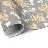 Puppy Scooby Doo Bone & Paw Print Pattern Geschenkpapier (Rolleneckpunkt)