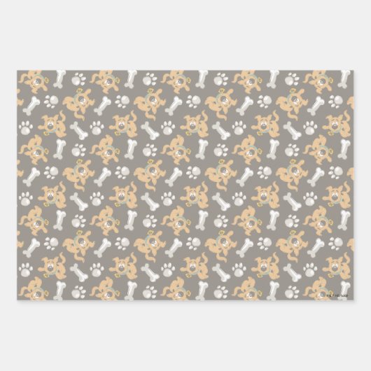 Puppy Scooby Doo Bone & Paw Print Pattern Geschenkpapier Set (Vorderseite 2)
