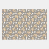 Puppy Scooby Doo Bone & Paw Print Pattern Geschenkpapier Set (Vorderseite)