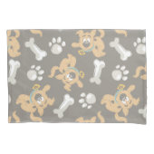 Puppy Scooby Doo Bone & Paw Print Pattern Kissenbezug (Vorderseite)