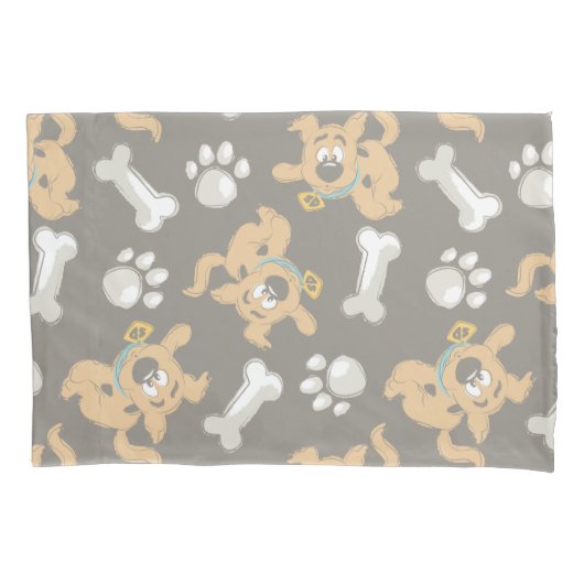 Puppy Scooby Doo Bone & Paw Print Pattern Kissenbezug (Vorderseite)