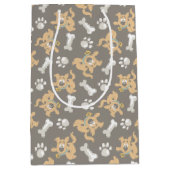 Puppy Scooby Doo Bone & Paw Print Pattern Mittlere Geschenktüte (Vorderseite)
