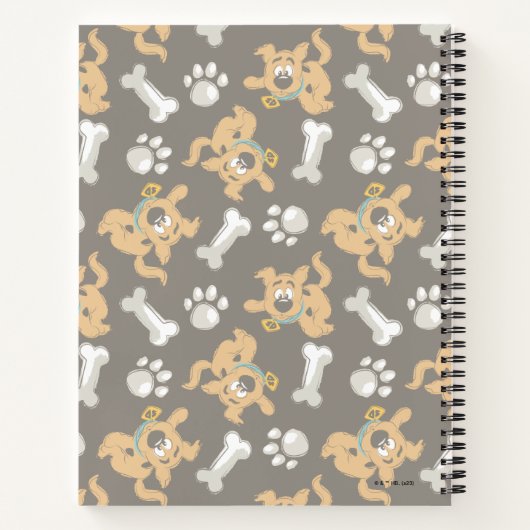 Puppy Scooby Doo Bone & Paw Print Pattern Notizblock (Rückseite)
