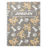 Puppy Scooby Doo Bone & Paw Print Pattern Notizblock (Vorderseite)