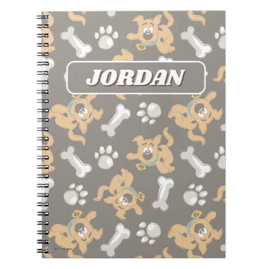 Puppy Scooby Doo Bone & Paw Print Pattern Notizblock (Vorderseite)