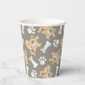 Puppy Scooby Doo Bone & Paw Print Pattern Pappbecher (Rückseite)