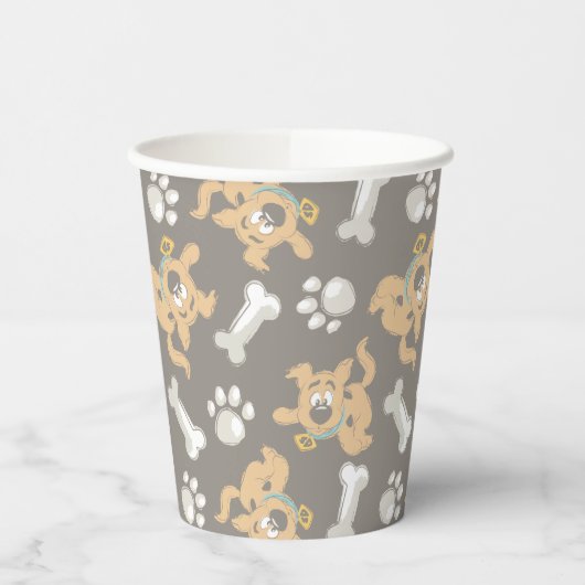 Puppy Scooby Doo Bone & Paw Print Pattern Pappbecher (Links)