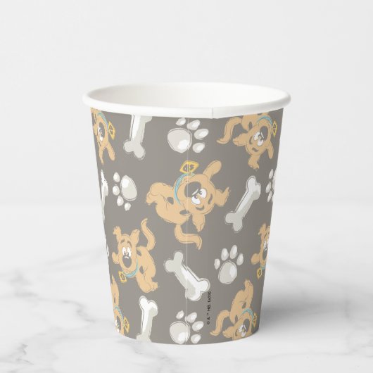 Puppy Scooby Doo Bone & Paw Print Pattern Pappbecher (Rechts)