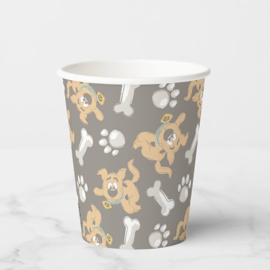 Puppy Scooby Doo Bone & Paw Print Pattern Pappbecher (Vorderseite)