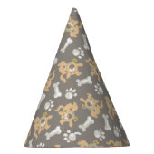 Puppy Scooby Doo Bone & Paw Print Pattern Partyhütchen (Rechts)