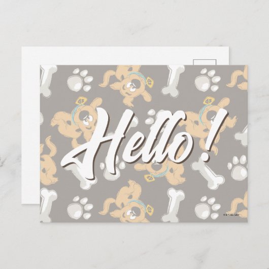 Puppy Scooby Doo Bone & Paw Print Pattern Postkarte (Vorne/Hinten)