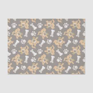 Puppy Scooby Doo Bone & Paw Print Pattern Seidenpapier