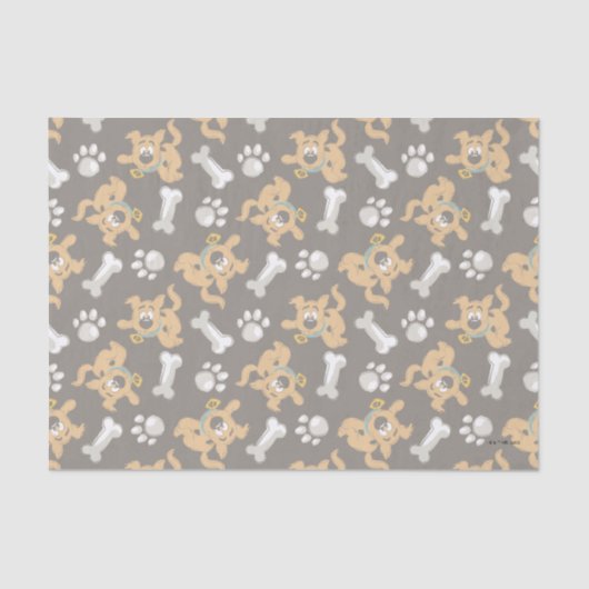 Puppy Scooby Doo Bone & Paw Print Pattern Seidenpapier (Vorderseite)
