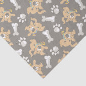 Puppy Scooby Doo Bone & Paw Print Pattern Seidenpapier (Ausschnitt)